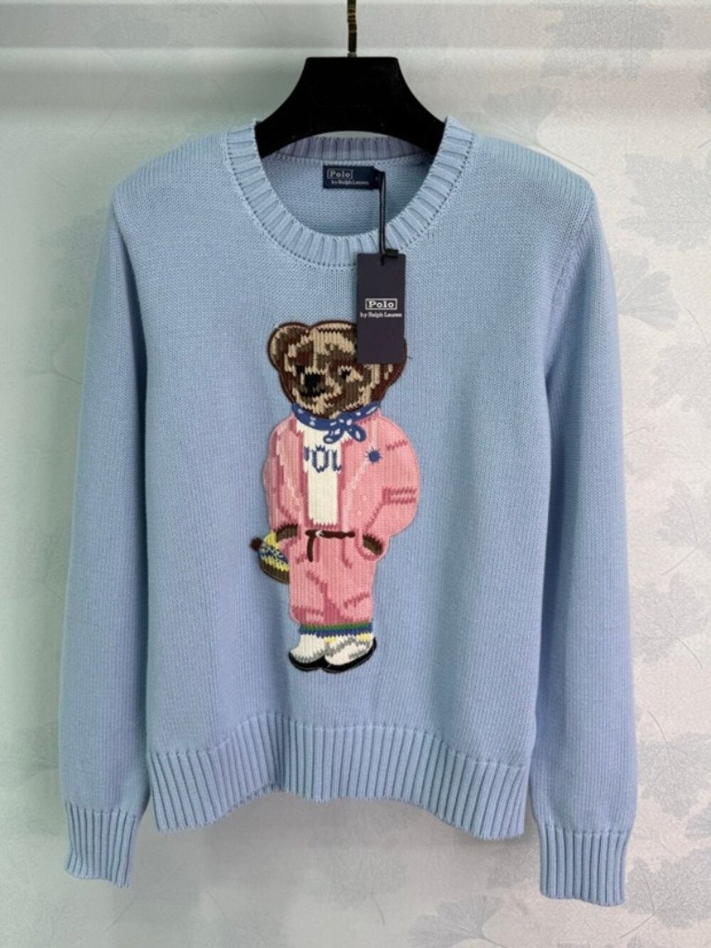 Polo Ralph Lauren Light Blue Bear Knit Sweater